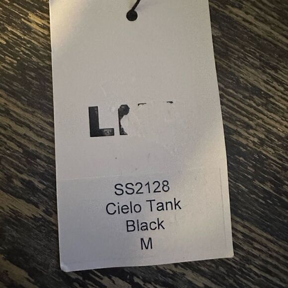 LNA Cielo Tank ribbed cross back crop tank top black size medium NWT - Picture 8 of 8